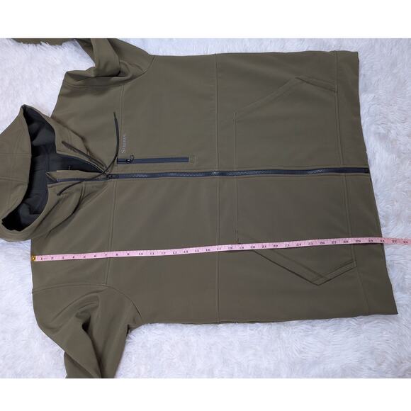 Simms Hooded Rain Jacket Olive Green Size XXL - Picture 9 of 14